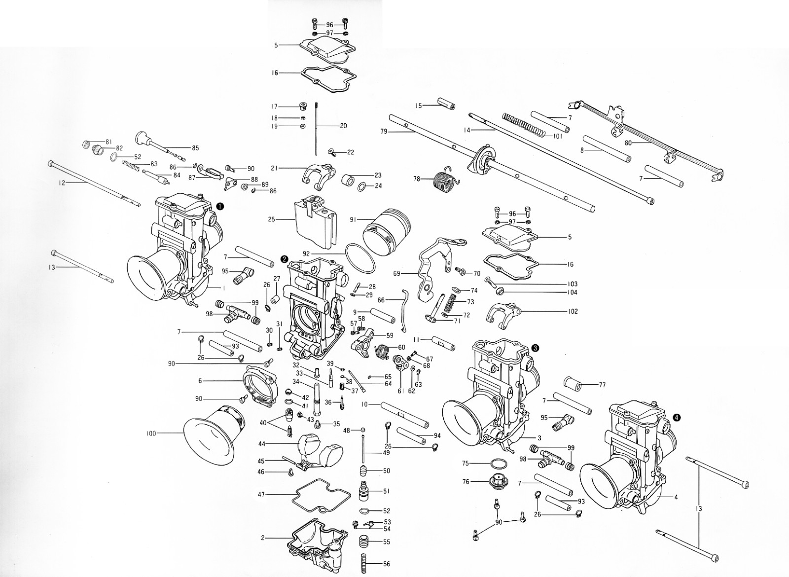 Mikuni ミクニ 103.スクリューレバー TMRキャブレター ビッグボディΦ36-Φ41／スモールボディΦ28-Φ35