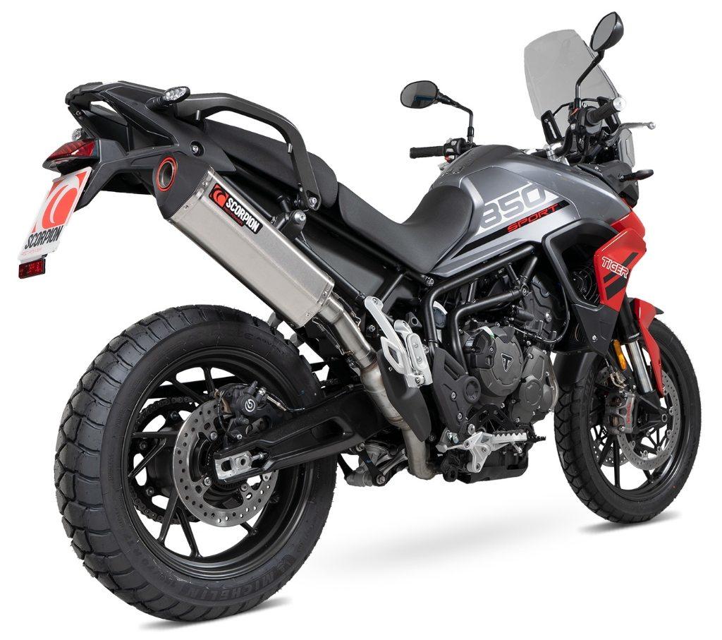 SCORPION スコーピオン セルケトパラレル スリップオンマフラー Tiger 850 TRIUMPH トライアンフ マフラー タイプ：Brushed Stainless Steel Sleeve