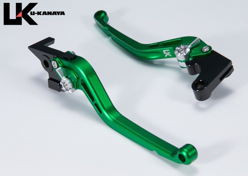 U-KANAYA ユーカナヤ スタンダードタイプ アルミビレットレバーセット マットカラー CBR400R 400X HONDA ホンダ ブレーキ・クラッチレバーセット ハンドル周辺パーツ ハンドル レバーカラー：マットグリーン / アジャスターカラー：マットオレンジ