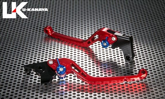 U-KANAYA ユーカナヤ スタンダードタイプ アルミビレットレバーセット CBR400R 400X HONDA ホンダ ブレーキ・クラッチレバーセット ハンドル周辺パーツ ハンドル レバーカラー：レッド / アジャスターカラー：ゴールド / レバータイプ：ロング(レバー部全長：約173mm)