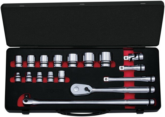 KTC Nepros ネプロス 12.7sq.ソケットレンチセット 17点 (ケース付) その他、ソケット ソケット ハンドツール