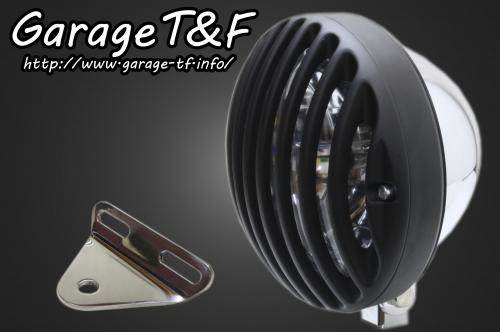 Garage T&F ガレージ 5.75インチバードゲージヘッドライト＆ライトステーキット タイプA スティード400 VSE HONDA ホンダ ヘッドライト 灯火類 電装系 ヘッドライト：メッキ仕上げ / ハードゲージカバー：アルミ製、ブラック仕上げ
