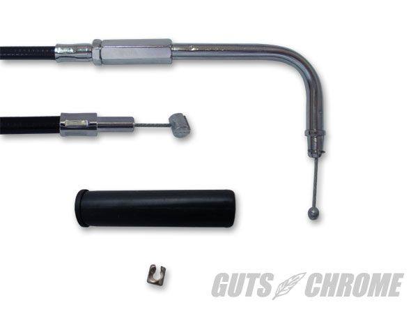 GUTS CHROME ガッツクローム 「プレミアムケーブル」アイドルケーブル +8インチブラック FXD DYNA SUPER GLIDE SOFTAILファミリー DYNAファミリー HARLEY-DAVIDSON ハーレーダビッドソン スロットルワイヤー・アクセルワイヤー ハンドル周辺パーツ ハンドル