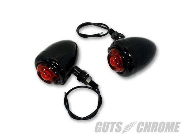 GUTS CHROME ガッツクローム ガイドタイプ ウィンカーセット ブラック　アンバーレンズ ウインカー 灯火類 電装系