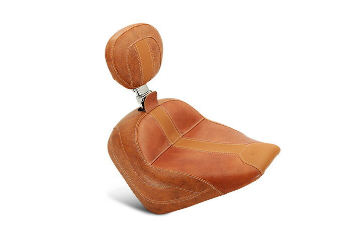 MUSTANG マスタング ヴィンテージソロシート レザーインサート/ドライバーバックレスト付き (Vintage Solo with Leather Inserts and Driver Backrest)【SEAT BRNLTHR/VINYL SOLO W】 Scout 2015 - 2018 Sixty 2016 INDIAN MOTORCYCLE インディアン シート シート関連 外装