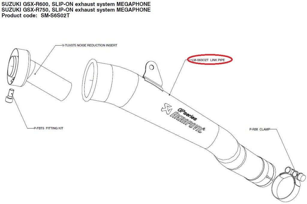 AKRAPOVIC ������ݥӥå� �ڥ�ڥ��ѡ��ġ�LM-S6SO2T link pipe GSX-R600 GSX-R750 SUZUKI ������ �����������ȥѥ��� �ޥե顼