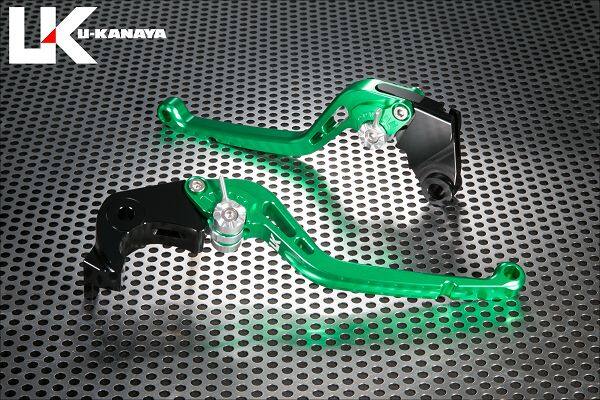 U-KANAYA ユーカナヤ スタンダードタイプ アルミビレットレバーセット SPEED TWIN 900 STREET CUP TRIUMPH トライアンフ ブレーキ・クラッチレバーセット ハンドル周辺パーツ ハンドル レバーカラー：グリーン / アジャスターカラー：チタンカラー