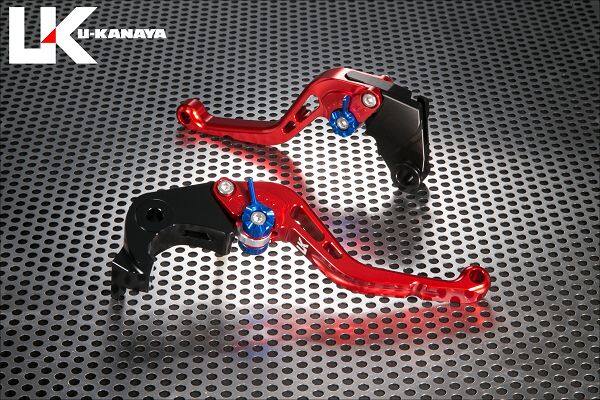 U-KANAYA ユーカナヤ スタンダードタイプ アルミビレットレバーセット SPEED TWIN 900 STREET CUP TRIUMPH トライアンフ ブレーキ・クラッチレバーセット ハンドル周辺パーツ ハンドル レバーカラー：レッド / アジャスターカラー：レッド