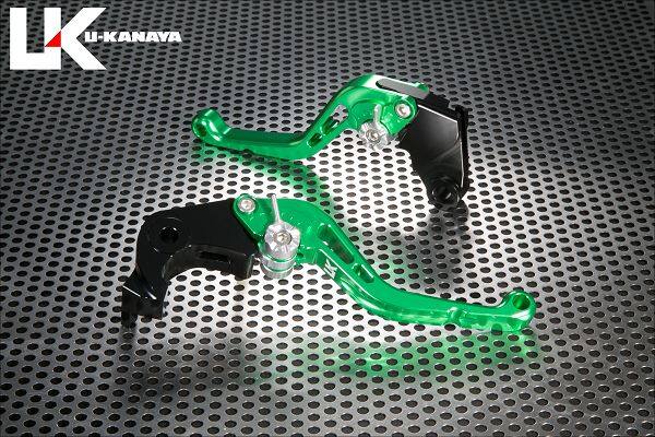 U-KANAYA ユーカナヤ スタンダードタイプ アルミビレットレバーセット SPEED TWIN 900 STREET CUP TRIUMPH トライアンフ ブレーキ・クラッチレバーセット ハンドル周辺パーツ ハンドル レバーカラー：グリーン / アジャスターカラー：チタンカラー