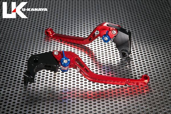 U-KANAYA ユーカナヤ スタンダードタイプ アルミビレットレバーセット SPEED TWIN 900 STREET CUP TRIUMPH トライアンフ ブレーキ・クラッチレバーセット ハンドル周辺パーツ ハンドル レバーカラー：レッド / アジャスターカラー：シルバー