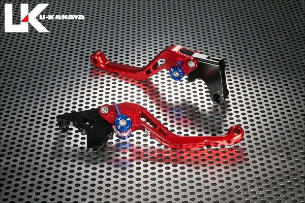U-KANAYA ユーカナヤ スタンダードタイプ アルミビレットレバーセット スティード400 スティード600 HONDA ホンダ ブレーキ・クラッチレバーセット ハンドル周辺パーツ ハンドル レバーカラー：レッド / アジャスターカラー：チタンカラー