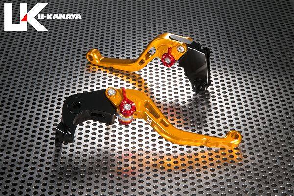 U-KANAYA ユーカナヤ スタンダードタイプ アルミビレットレバーセット SPEED TWIN 900 STREET CUP TRIUMPH トライアンフ ブレーキ・クラッチレバーセット ハンドル周辺パーツ ハンドル レバーカラー：ゴールド / アジャスターカラー：オレンジ