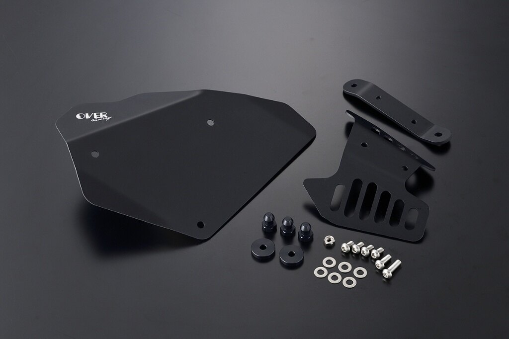 OVER オーヴァー サイドカバー Type2 L側 Monkey125 HONDA ホンダ サイドカウル・サイドカバー カウル関連 外装 メインカバー：ブラックアルマイト仕上げ