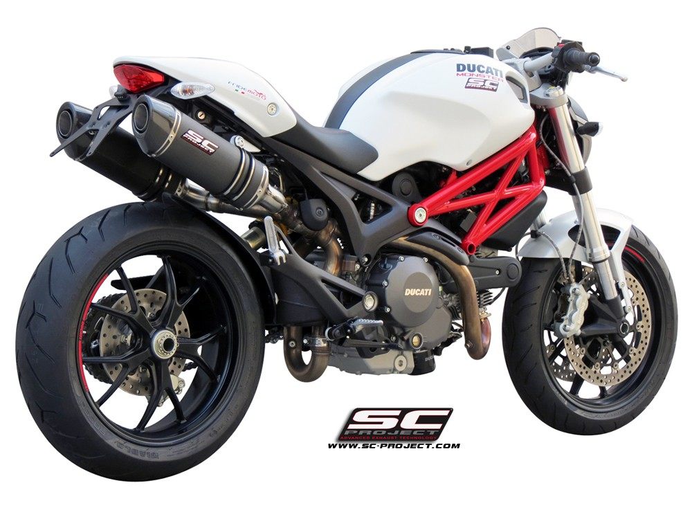 SC-PROJECT SCプロジェクト オーバル ツインスリップオンサイレンサー MONSTER1100/S MONSTER696 MONSTER796 DUCATI ドゥカティ スリップオンマフラー マフラー カーボン（カーボン製テイルエンドカバー付き）