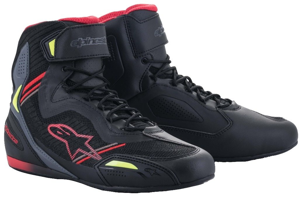 alpinestars アルパインスターズ FASTER 3 RIDEKNIT SHOE［ファスター ライドニットシューズ ブラック／レッド／イエローフルオ］ライディングシューズ ライディングシューズ フットウェア