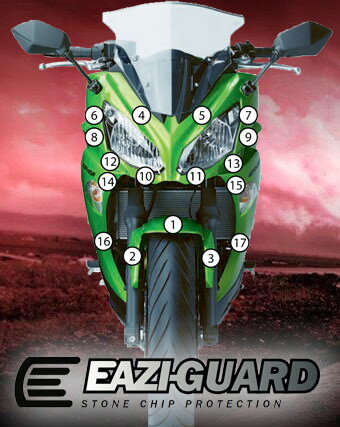 EAZI-GUARD イージーガード 車種別ストーンチッププロテクションフィルム ER6F KAWASAKI カワサキ プロテクションフィルム・保護フィルム 外装 カラー：グロスサーフェス（艶あり）