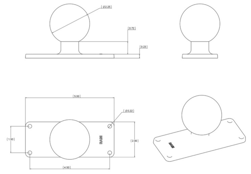 RAM MOUNTS ���ޥ���� ���������١��� 4��P1.5x4.5inch ����¾�Ƽ��Żҵ���ޥ���ȡ����ץ�����佤���� �Żҵ�����