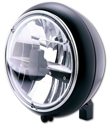 ■商品概要【メーカー品番】223-230カラー：ブラック■詳細説明HIGHSIDER 7 inch LED headlight YUMA 2 TYPE 3， black orchrome-platedinnovative power LED headlight with clear glass， highbeam， low beamand parking light function． The special feature ofthe bulky 7inchmain headlight is the LED light technology that isinside it and thebottom mounting that allows you to turn theheadlight by moving itcloser or further away from the steeringheadto be mounted． In theupper part of the headlamp the dippedbeam lights up and withswitched on high beam the lower part also lights up． The Yuma 2TYPE3 also has achromed， asymmetrical - only approved forright-handtraffic - reflector， E-approved．Our highlights - give your bike a distinctive style!The unusual design and theperfect technology of theHIGHSIDERheadlight series make it a highlight in any case!- Light source: LED- high beam， low beam and parking light function- glass:clear- Reflector: asymmetrical- Housing: metal- Fixing point: bottomDimensions:Φ Housing: 210 mmΦ Headlamp insert: 178 mmDepth: 150 mmThread: M8Connections:Green cable = ground (-)Blue cable = high beam (+)White cable = low beam (+)Supply includes: 1 piece■注意点※輸入品のため、説明書が付属する場合、外国語の説明書となります。※メーカー都合により商品の仕様変更がある場合がございます。ご了承ください。　※画像はイメージです。