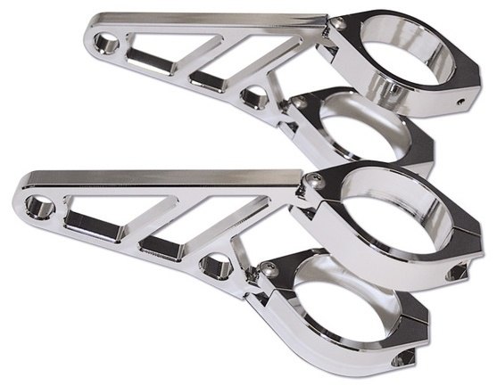 ■商品概要【メーカー品番】220-603サイズ：35-37mm標準カラー：クロム■詳細説明HIGHSIDER CNC headlight holder set， shortThe set made of aluminium contains 4 clamps for mounting onthestand pipes as well as 2 lamp holders and reduction strips．Withthe enclosed insert stripsthe diameter can be reduced． Theholderscan be adjusted to the width of the headlight by turningtheclamps． They have a receptacle for fastening the turn signal uptoaM10 threaded bolt． The perfect part for your conversionproject，available in chrome or black． Select the desired size．Precisely matched - the extensive range of accessoriesfromHIGHSIDERis perfectly tailored to your motorcycle． With thehighest level ofquality and functionality， you can easilycustomize your bike tosuit your needs．dimensions:lengththe bracket (from the lower fixing screw in the clamp tothecentre of the headlamp fixing hole): 87 mmdistance from the indicator fixing to the fixing screw of theclamp(centre of each hole): approx． 20mmTotal length from outside standpipe (with straightdelivery．):approx． 100 mmScope of delivery: 1 set■注意点※輸入品のため、説明書が付属する場合、外国語の説明書となります。※メーカー都合により商品の仕様変更がある場合がございます。ご了承ください。　※画像はイメージです。