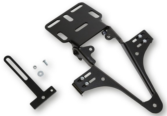 ■商品概要【メーカー品番】280-72600■詳細説明Model-specific license plate holder from HIGHSIDER incl．licenseplate light and reflectorCustom-made for your bikeLicense plate holder in a bundle with a license platelight，areflector and a price advantage compared to orderingthecomponents separatelyHigh-quality processed license plate holder made ofblack，powder-coated steel - weather-resistant andlong-lasting．Thanks to a continuously adjustable inclination angle， theholderhas an excellent fit．No need to change any fairing parts．The license plate holderis perfectly tailored to your bikeandensures with a maximum of quality and functionality that youcaneasily design your bike according to your wishescan．Details:- Black powder-coated- The license plate holder is suitable for every type oflicenseplate (width 175 mm)- No fairing parts have to be changed-Angle of inclination is individually adjustable- Very good fit， sporty look- Turn signal holders are continuously adjustable- Turn signal holder with 10．5 mm bore for the turn signals-License plate light and reflector are E-approved- The carrier is not subject to registrationScope of delivery:- License plate holder- Turn signal holder- Fastening screws-T-bracket for reflectors- licence plate light- reflectorsTip:Clamp the licence plate instead of drilling with theuniversallicence plate frame: Art．-No． 282-010．If you do not havemodel-specific license plate holders foryourvehicle， our universal license plate holders in 8 differenttypesare certainly a good alternative．Technical details of theFixings:KZH bracket: 2 x M6 screws， 2 x lock nut， 1 x locking screwturn signal bracket: 2 x M4 pan-head screws， 1 x self-locking nut■注意点※ナンバープレートサイズが日本の規格ではありませんので、取り付ける際にはステーによる加工などが必要なりますのでご注意下さい。※輸入品のため、説明書が付属する場合、外国語の説明書となります。※メーカー都合により商品の仕様変更がある場合がございます。ご了承ください。　※画像はイメージです。