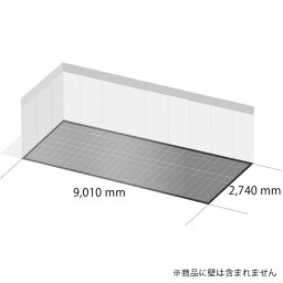 TECTile テックタイル 3小間セット 防炎ラベルちょう付：なし / 1枚目カラー：ダークグレー(108枚) / 2枚目カラー：ネイビーブルー(108枚)