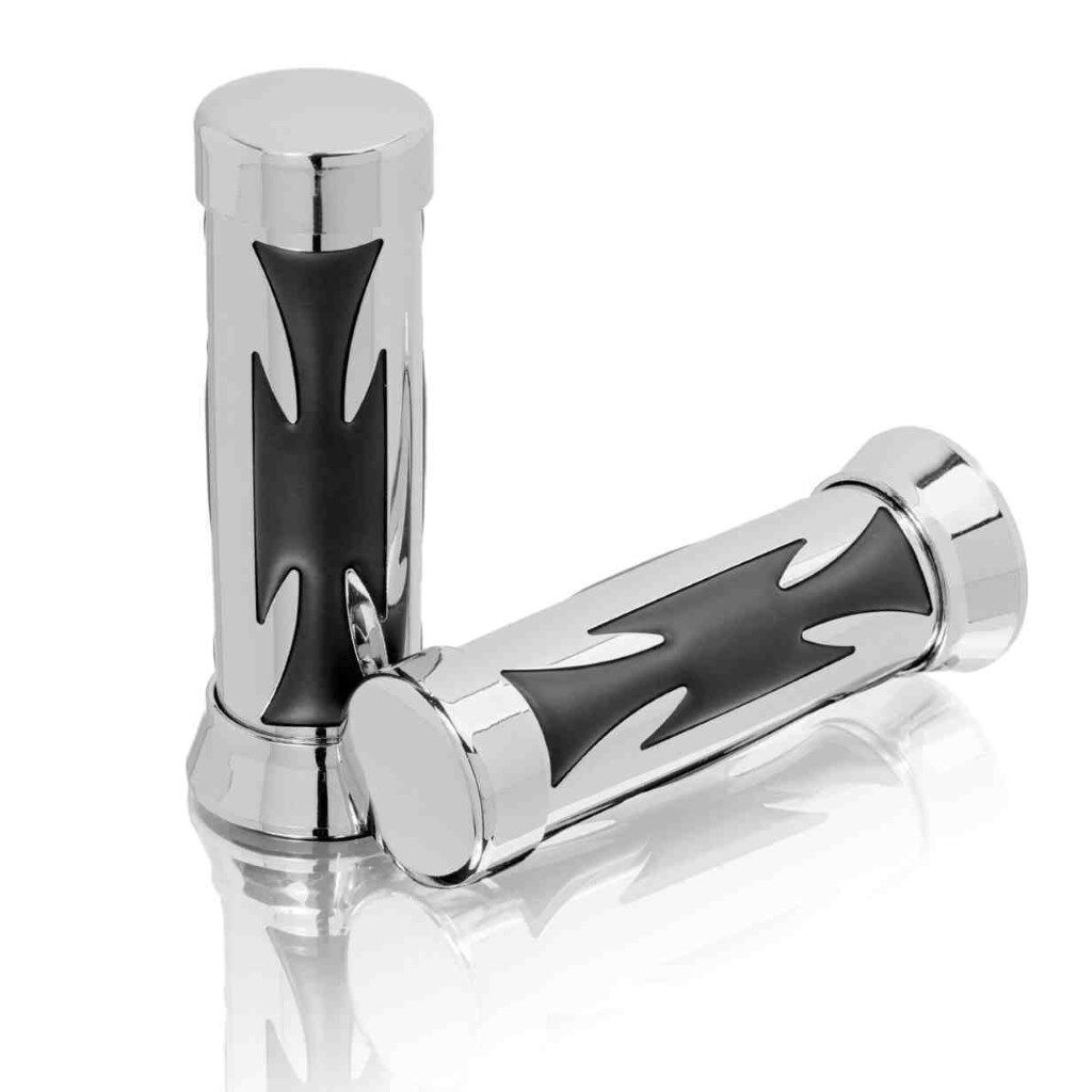 ■商品概要グリップ(ペア) クロム 26 MMモデル CRUZ DE MALTAグリップセットモデル Cruz de maltaタイプ：25.4 mm Φ素材： プラスチックカラー：ステンレス■詳細説明Plastic grips model Hard， chromed and with black rubber foraperfect grip. They improve the custom look of your bike.■注意点※取り扱い説明書が付属する場合は外国語となります。※輸入商材の為、納期が遅れる場合がございます。あらかじめご了承ください。■適合車種&ensp;&ensp;&ensp;備考: 汎用