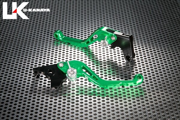 U-KANAYA ユーカナヤ スタンダードタイプ アルミビレットレバーセット SPEED TWIN 900 TRIUMPH トライアンフ ブレーキ・クラッチレバーセット ハンドル周辺パーツ ハンドル レバーカラー：グリーン / アジャスターカラー：オレンジ