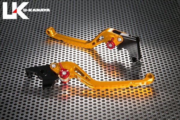 U-KANAYA ユーカナヤ スタンダードタイプ アルミビレットレバーセット SPEED TWIN 900 TRIUMPH トライアンフ ブレーキ・クラッチレバーセット ハンドル周辺パーツ ハンドル レバーカラー：ゴールド / アジャスターカラー：ゴールド
