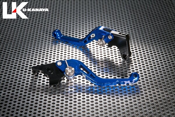 U-KANAYA ユーカナヤ スタンダードタイプ アルミビレットレバーセット SPEED TWIN 900 TRIUMPH トライアンフ ブレーキ・クラッチレバーセット ハンドル周辺パーツ ハンドル レバーカラー：ブルー / アジャスターカラー：レッド