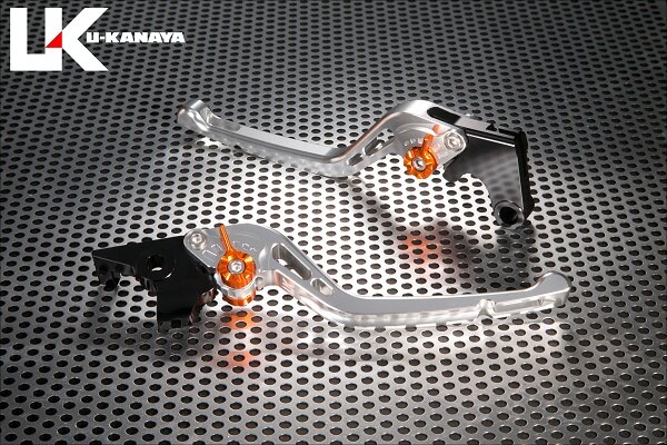 U-KANAYA ユーカナヤ GPタイプ アルミビレットレバーセット SPEED TWIN 900 TRIUMPH トライアンフ ブレーキ・クラッチレバーセット ハンドル周辺パーツ ハンドル レバーカラー：シルバー / アジャスターカラー：ブラック / レバータイプ：ロング（レバー部全長：約173mm）