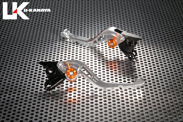 U-KANAYA ユーカナヤ GPタイプ アルミビレットレバーセット X FORCE YAMAHA ヤマハ ブレーキ・クラッチレバーセット ハンドル周辺パーツ ハンドル レバーカラー：シルバー / アジャスターカラー：グリーン / レバータイプ：ショート（レバー部全長：約143mm）