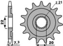 PBR ピービーアール スチール製スタンダードフロントスプロケット CRE 125 R 250 F X CRE-F 300 CR CRF HONDA ホンダ ド...