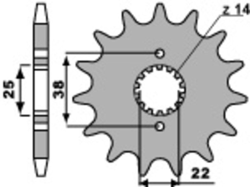 PBR ピービーアール スチール製スタンダードフロントスプロケット INDIANA 750 CUSTOM DUCATI ドゥカティ ドライブスプロケット・フロントスプロケット 駆動系