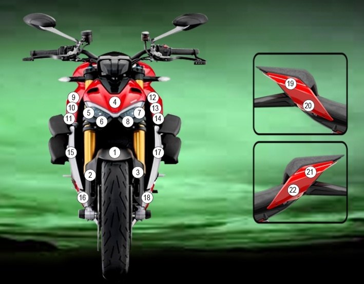 EAZI-GUARD イージーガード 車種別ストーンチッププロテクションフィルム Streetfighter V4 DUCATI ドゥカティ プロテクションフィルム・保護フィルム 外装 カラー：マットサーフェス（艶なし）