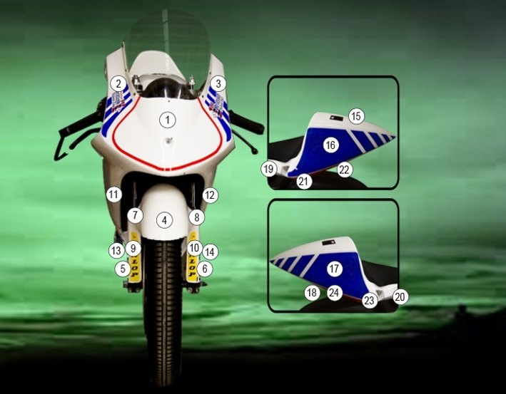 EAZI-GUARD イージーガード 車種別ストーンチッププロテクションフィルム NSF250R Moto3 HONDA ホンダ プロテクションフィルム・保護フィルム 外装 タイプ：Bodywork Kit with Swing Arm Protection