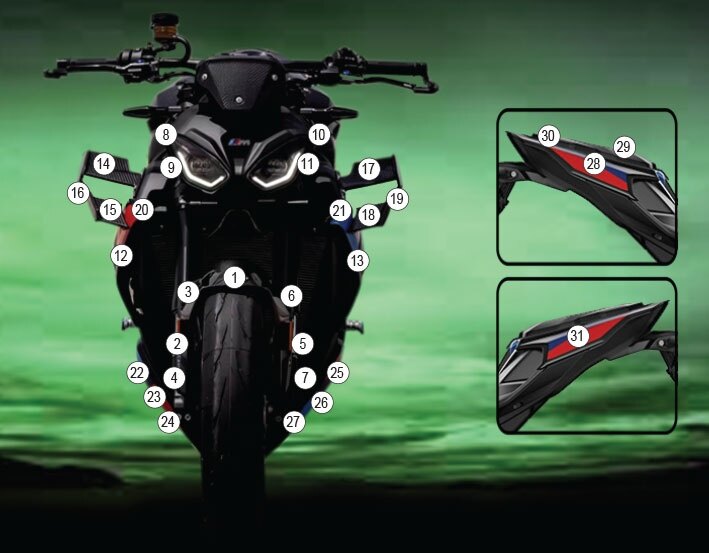 EAZI-GUARD イージーガード 車種別ストーンチッププロテクションフィルム M 1000 R BMW プロテクションフィルム・保護フィルム 外装 カラー：グロスサーフェス (艶あり)