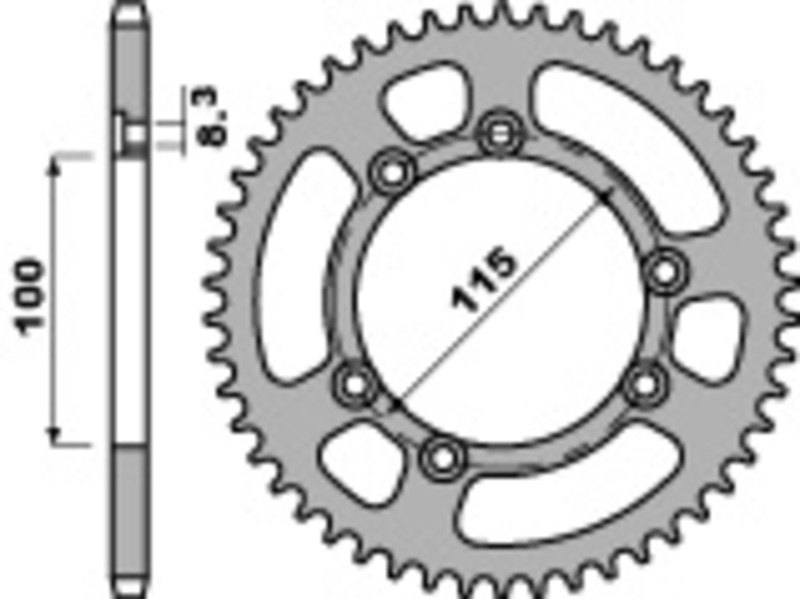 PBR ピービーアール 超軽量アルミ製リアスプロケット MINICROSS 50 BIG WHEELS 12／15 STD 10／10 BETA ベータ ドリブンスプロケット・リアスプロケット 駆動系