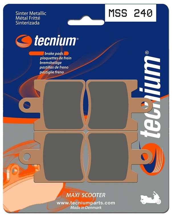 TECNIUM テクニウム スクーター用 金属ブレーキパッド MSS240 AN 250 BURGMAN 400 R S GTS EFI 4T CBS E3 EVO JOYMAX 300I ABS SPORT SUZUKI スズキ SYM ブレーキパッド ブレーキ