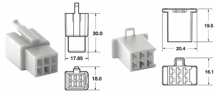 EUROPE IMPORT GOODS ヨーロッパ輸入商品 6プラグ端子セット コネクター 110ML 純正タイプ コネクター・カプラー スイッチ・ハーネス関係 電装系