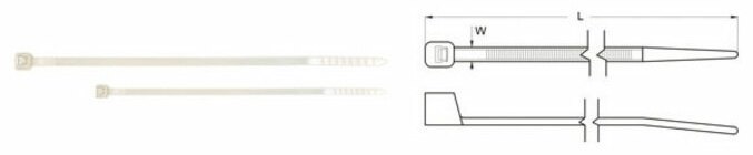 ■商品概要【メーカー品番】K-100M数量：100個入り幅 (mm)：2．5長さ (mm)：100．0■詳細説明White cable ties?Sold by 100 pieces■注意点※輸入品のため、説明書が付属する場合、外国語の説明書となります。※メーカー都合により商品の仕様変更がある場合がございます。ご了承ください。　※画像はイメージです。