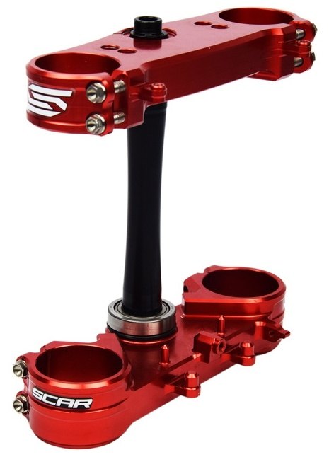 SCAR スカー Triple Clamp Offset Standard Red - Honda CRF 250 R CRF 450 R