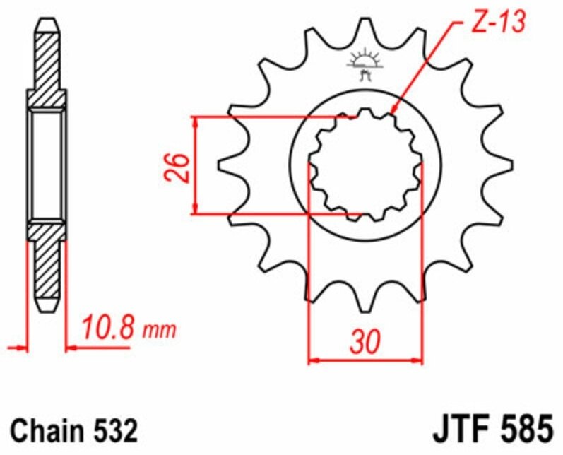 JT SPROCKETS JTスプロケット Steel Standard Front Sprocket 585 - 532 SR 500 XJR 1200 SP XTZ 750 SUPERTENERE NINJA ZX-6 R YAMAHA ヤマハ KAWASAKI カワサキ ドライブスプロケット・フロントスプロケット 駆動系