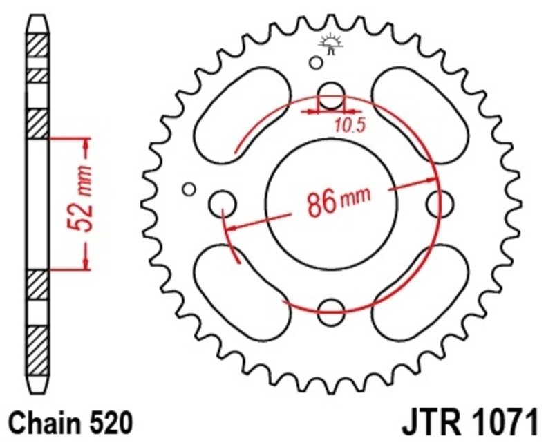 JT SPROCKETS JTスプロケット スチール製リアスプロケット スタンダード 1071 - 520 50 MXer Germany仕様 MXU Reverse 150 MXer／MXU KYMCO キムコ ドリブンスプロケット・リアスプロケット 駆動系