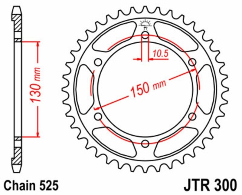 JT SPROCKETS JTスプロケット スチール製リアスプロケット スタンダード 300 - 525 FZ8 N/NA S/SA Fazer 8 YAMAHA ヤマハ ドリブンスプロケット・リアスプロケット 駆動系