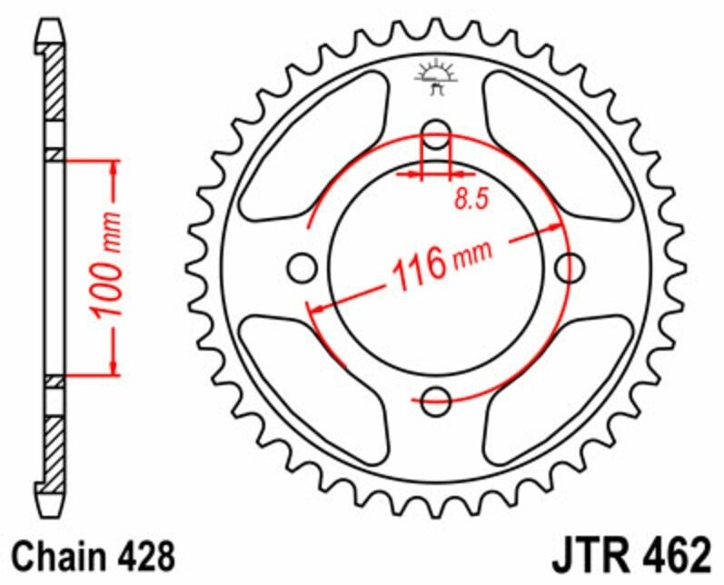 JT SPROCKETS JTスプロケット スチール製リアスプロケット スタンダード 462-428 KX85 KX80 KLX140 A8F..