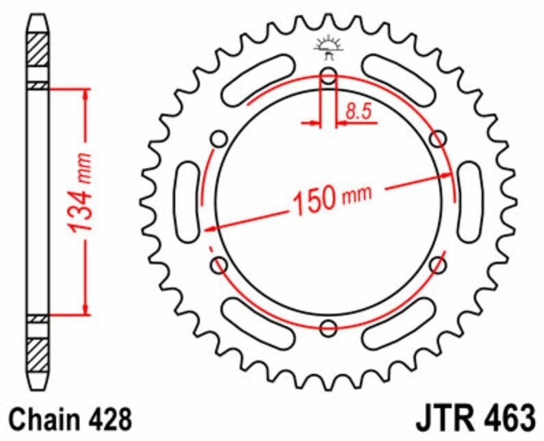 JT SPROCKETS JTスプロケット スチール製リアスプロケット スタンダード 463 - 428 KMX200 A2-A3 KAWASAKI カワサキ ドリブンスプロケット・リアスプロケット 駆動系