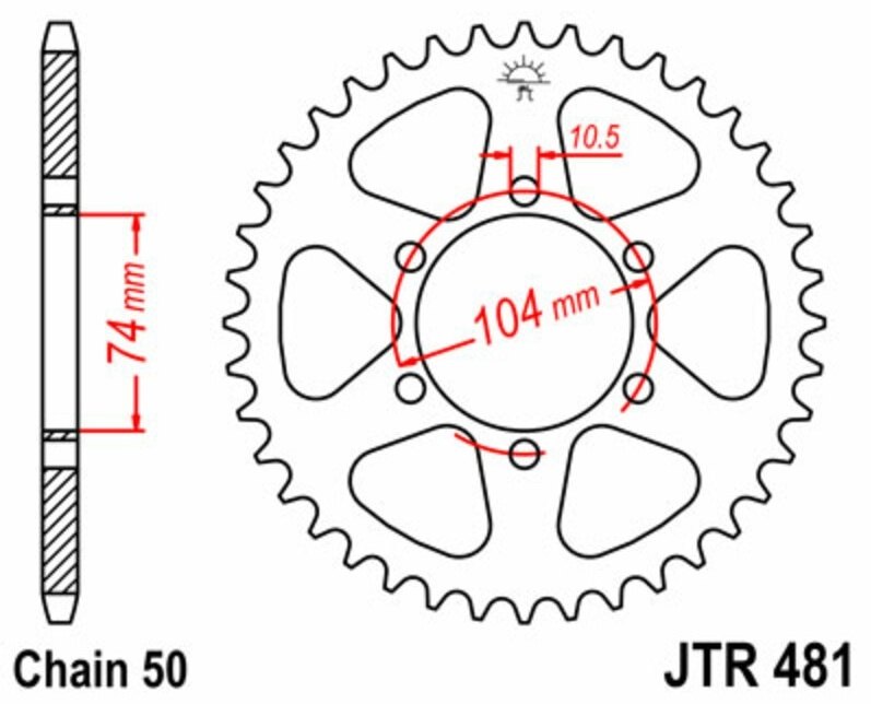 JT SPROCKETS JTスプロケット スチール製リアスプロケット スタンダード 481-530 Z400 J1-J34 CylKZ400..