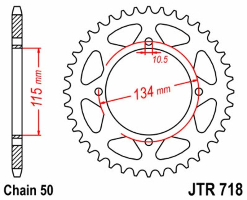 JT SPROCKETS JTスプロケット スチール製リアスプロケット スタンダード 718-530 750 Elefant Trail／Lucky Explorer Indiana Custom CAGIVA カジバ DUCATI ドゥカティ ドリブンスプロケット・リアスプロケット 駆動系