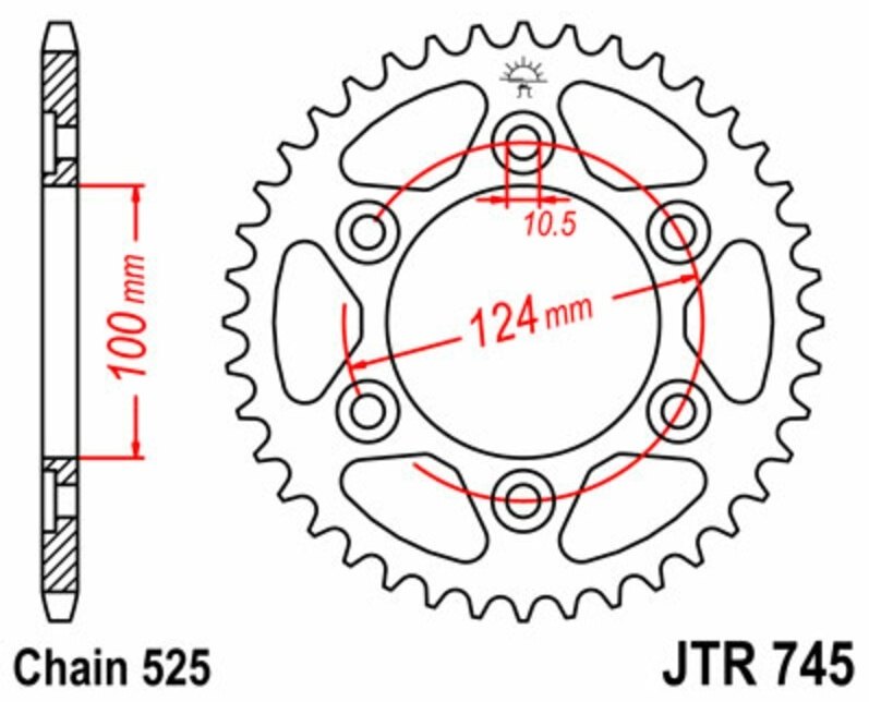 JT SPROCKETS JTスプロケット Steel Standard Rear Sprocket 745 - 525 916 MONSTER S4 DUCATI ドゥカティ ドリブンスプロケット・リアスプロケット 駆動系