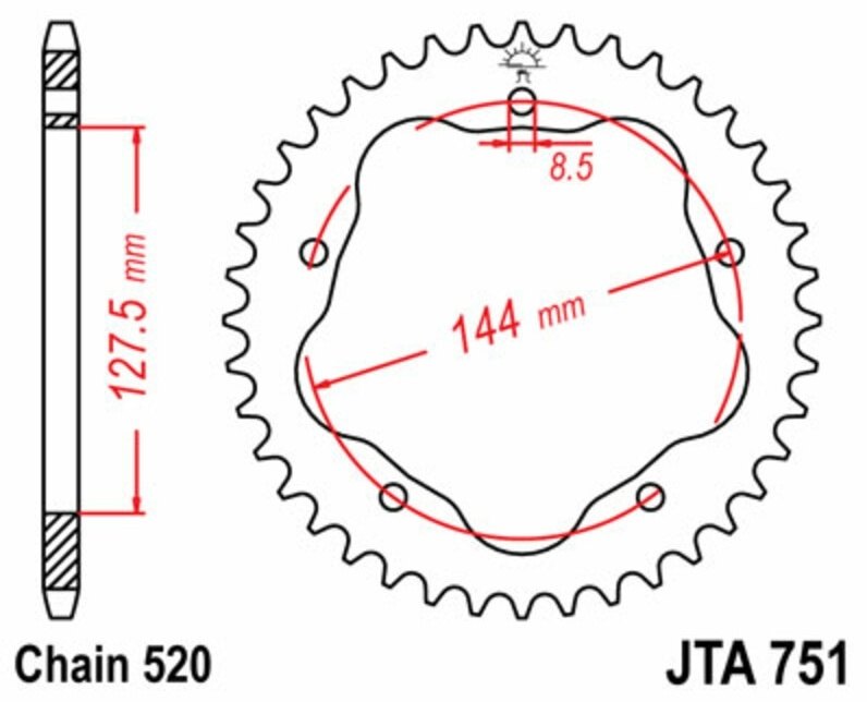JT SPROCKETS JTスプロケット アルミ製リアスプロケット 751-520 748 Biposto S DUCATI ドゥカティ ドリブンスプロケット・リアスプロケット 駆動系